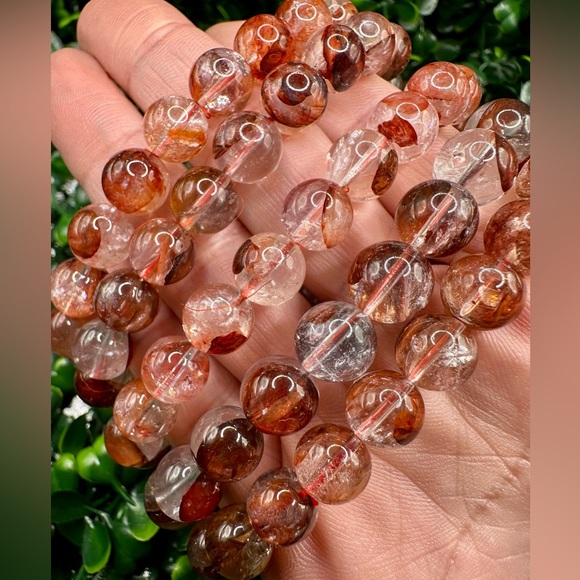 High Quality Natural Fire Quartz 9mm Beaded Bracelet - Picture 3 of 9